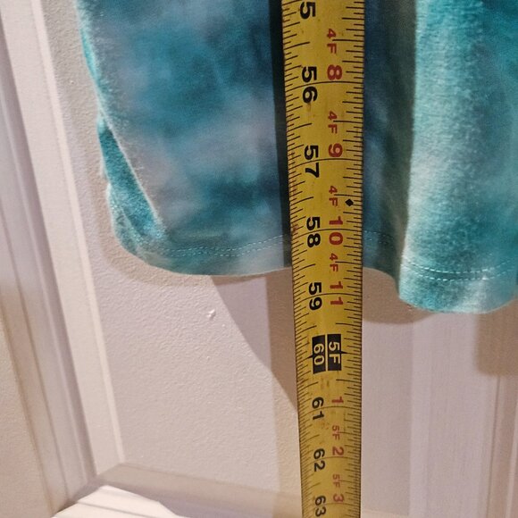 Soft Surroundings Dress Size M Tie-Dye Navy & Teal Boho Maxi Soft Knit Flowy - Picture 10 of 14